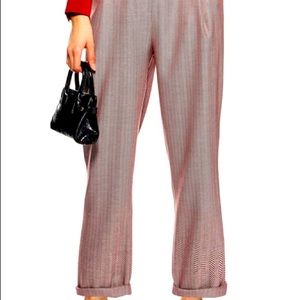Topshop herringbone Mensy trousers in burgundy - size 4